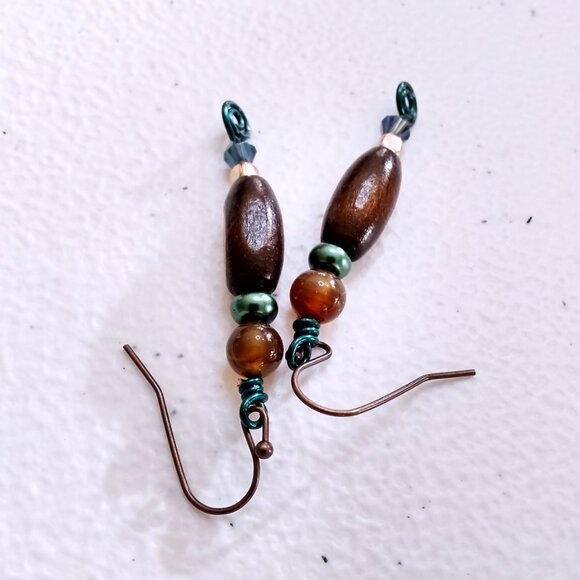 Handmade: Fall Stack Earrings! Beaded! Mixed Media ~ Each Pair is different! - Picture 3 of 6